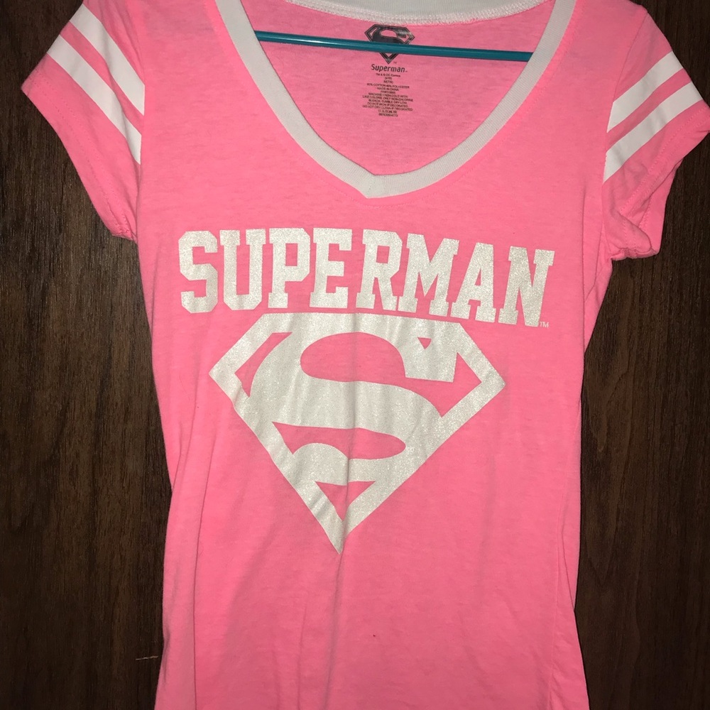 Pink Superman t-shirt